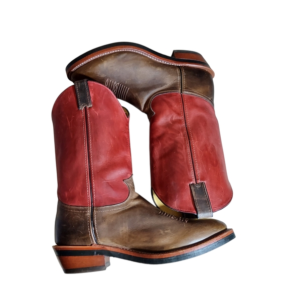 Chippewa Red Arroyo Wellington Red Shaft Brown Vamp Leather Western Boots Men's - Picture 10 of 16